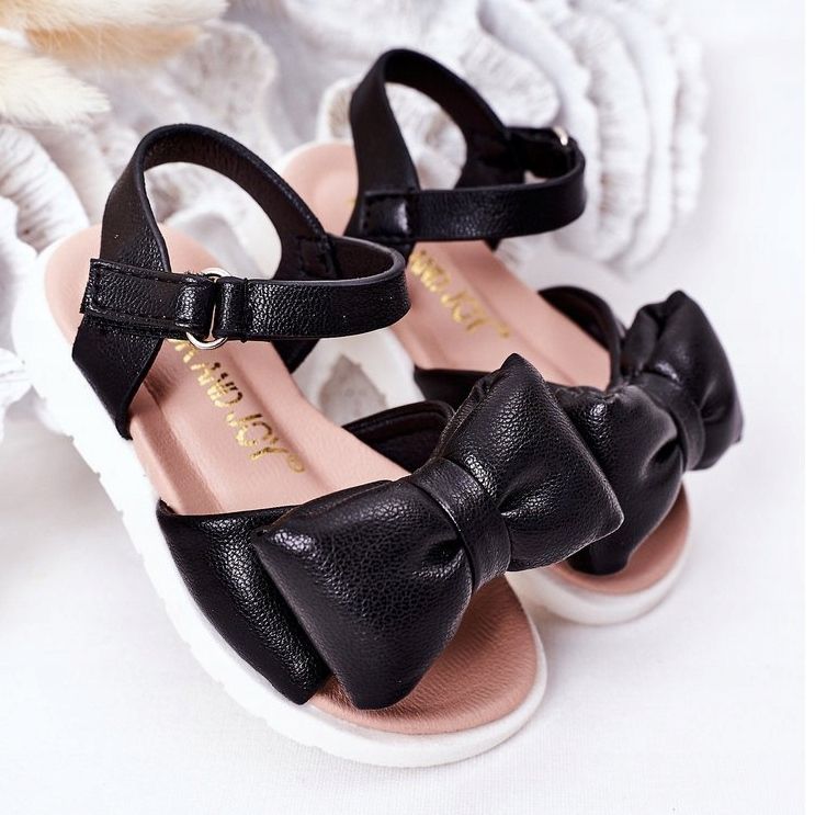 FR1 Sandali Per Bambini Con Fiocco Nero Abbie 2