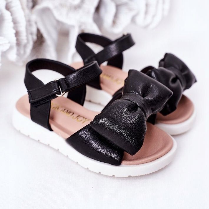 FR1 Sandali Per Bambini Con Fiocco Nero Abbie 1