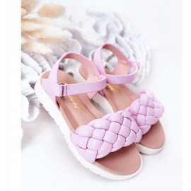 FR1 Sandali Per Bambini Con Intrecciato Viola Adella 2