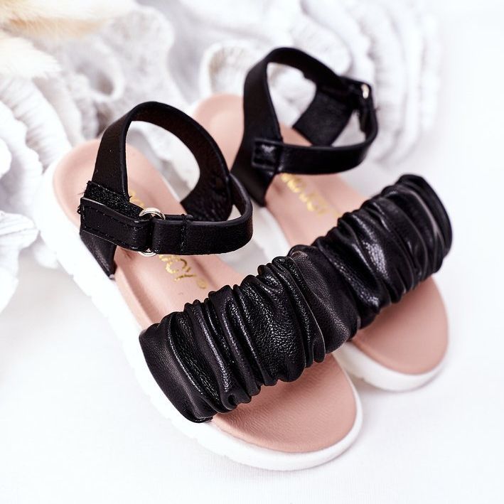 FR1 Sandali Aimy Neri Per Bambini Con Velcro nero 2