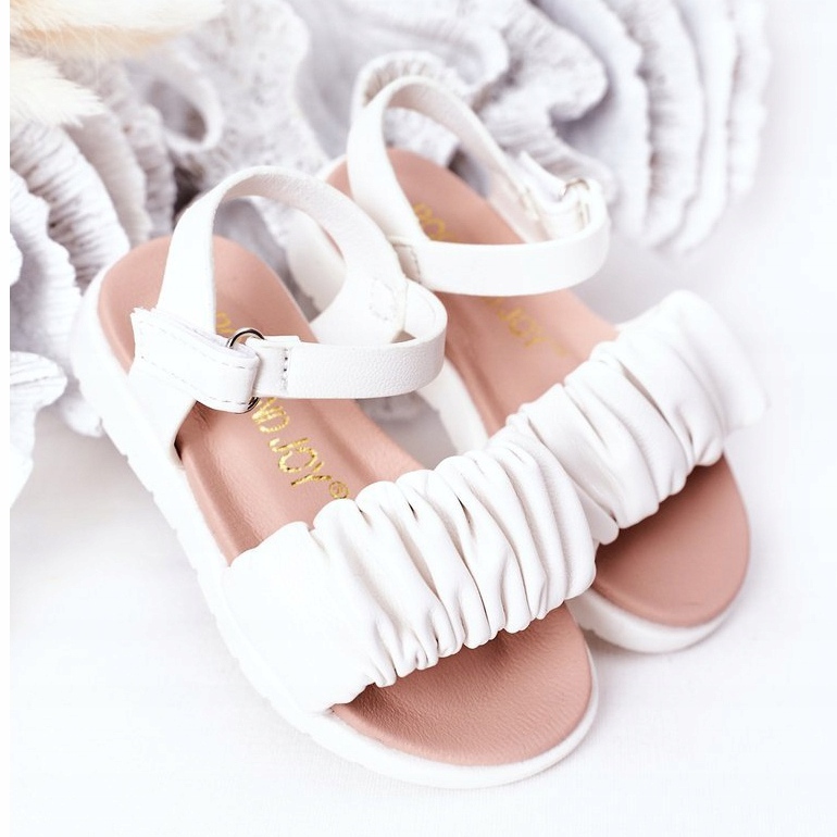 FR1 Sandali Per Bambini Con Velcro Aimy Bianco 2