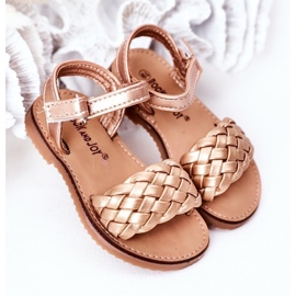 Sandali Per Bambini Con Intrecciato Oro Rosa Bailly d'oro d'oro 2