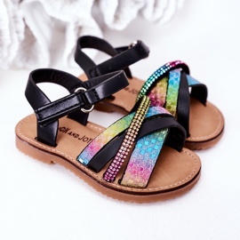 FR1 Sandali Per Bambini Con Paillettes Nero Becky multicolore 1