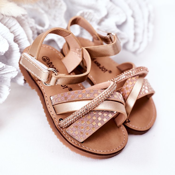 FR1 Sandali Per Bambini Con Paillettes Dorate Becky d'oro 2