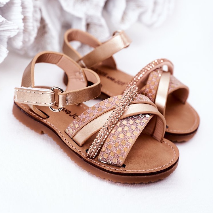 FR1 Sandali Per Bambini Con Paillettes Dorate Becky d'oro 1
