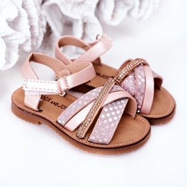 FR1 Sandali Per Bambini Con Paillettes Rosa Becky 1