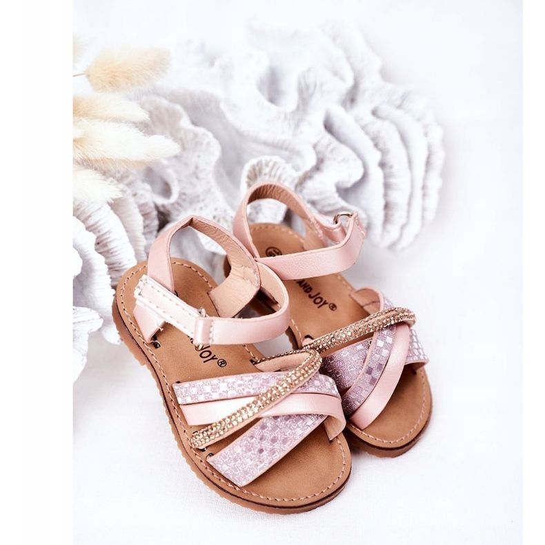 FR1 Sandali Per Bambini Con Paillettes Rosa Becky 2