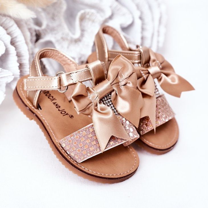 FR1 Sandali Per Bambini Con Fiocco Golden Beebee d'oro 1