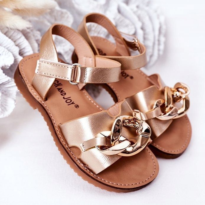 FR1 Sandali per bambini con catena dorata Buffy d'oro 2