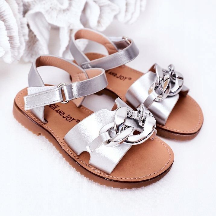 FR1 Sandali Per Bambini Con Catena Argento Buffy d'argento 1