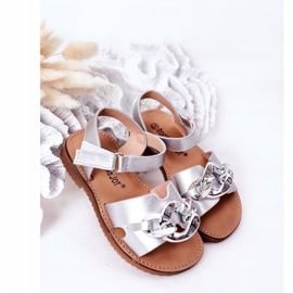 FR1 Sandali Per Bambini Con Catena Argento Buffy d'argento 2