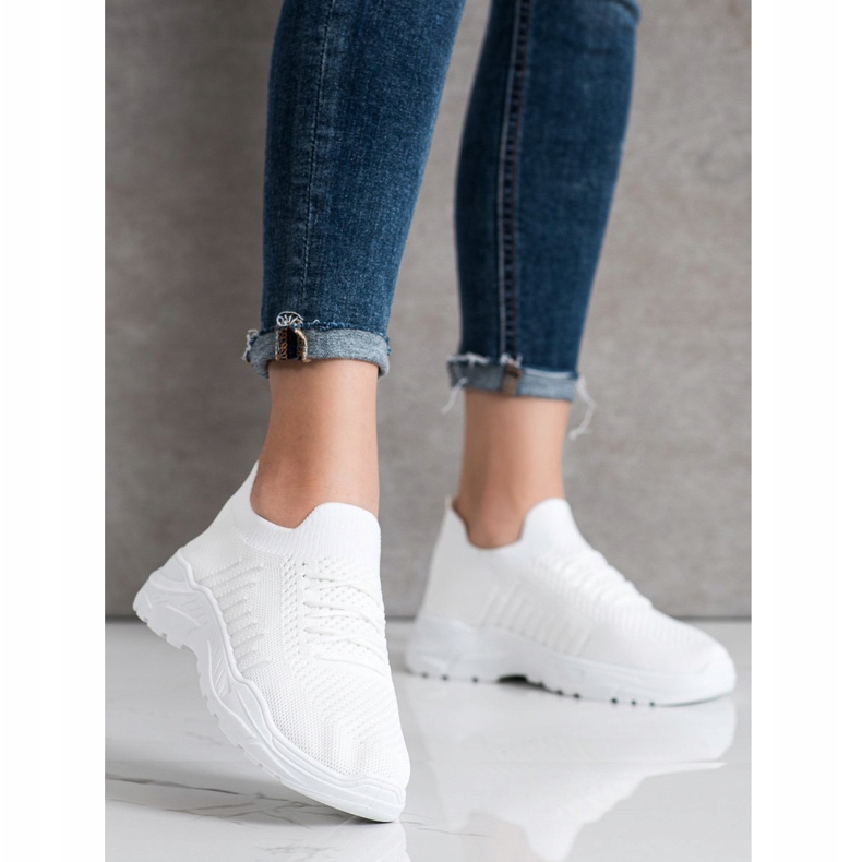 Sweet Shoes Scarpe da ginnastica casual senza lacci bianca 2