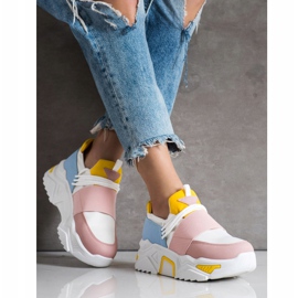 SHELOVET Sneakers colorate sulla piattaforma bianco multicolore 1