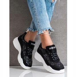 SHELOVET Sneakers Nere Con Glitter nero 2