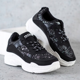 SHELOVET Sneakers Nere Con Glitter nero 1