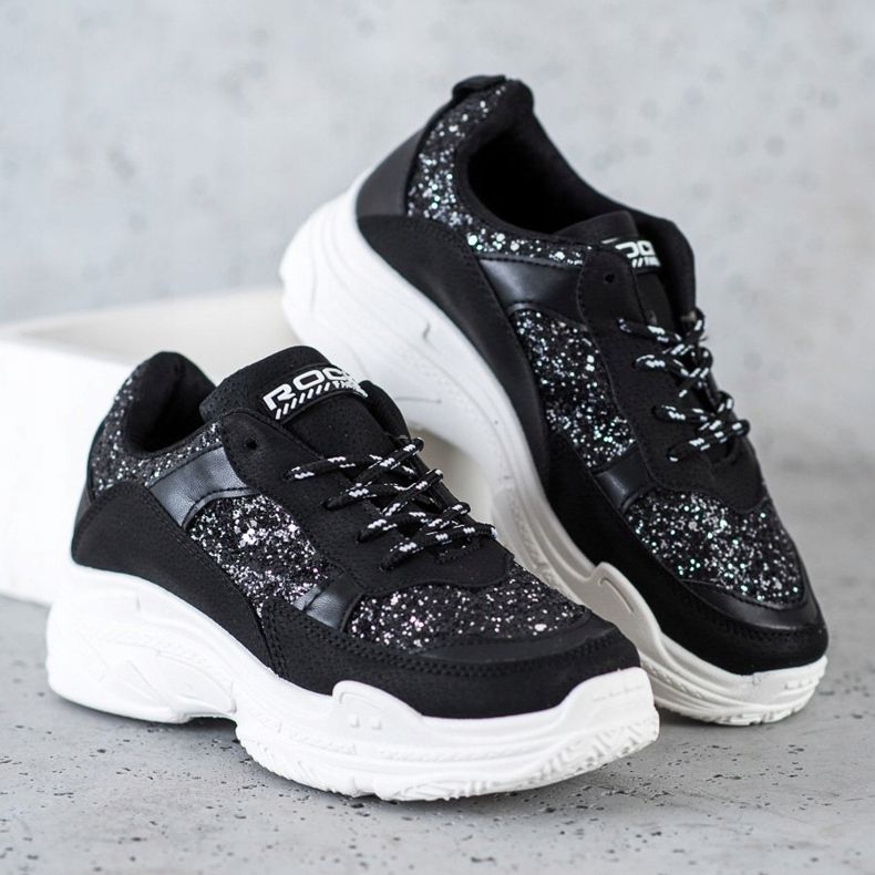 SHELOVET Sneakers Nere Con Glitter nero 1