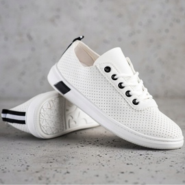 SHELOVET Sneakers traforate bianco 1