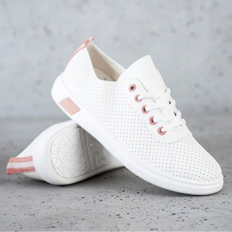 SHELOVET Sneakers traforate bianco 1