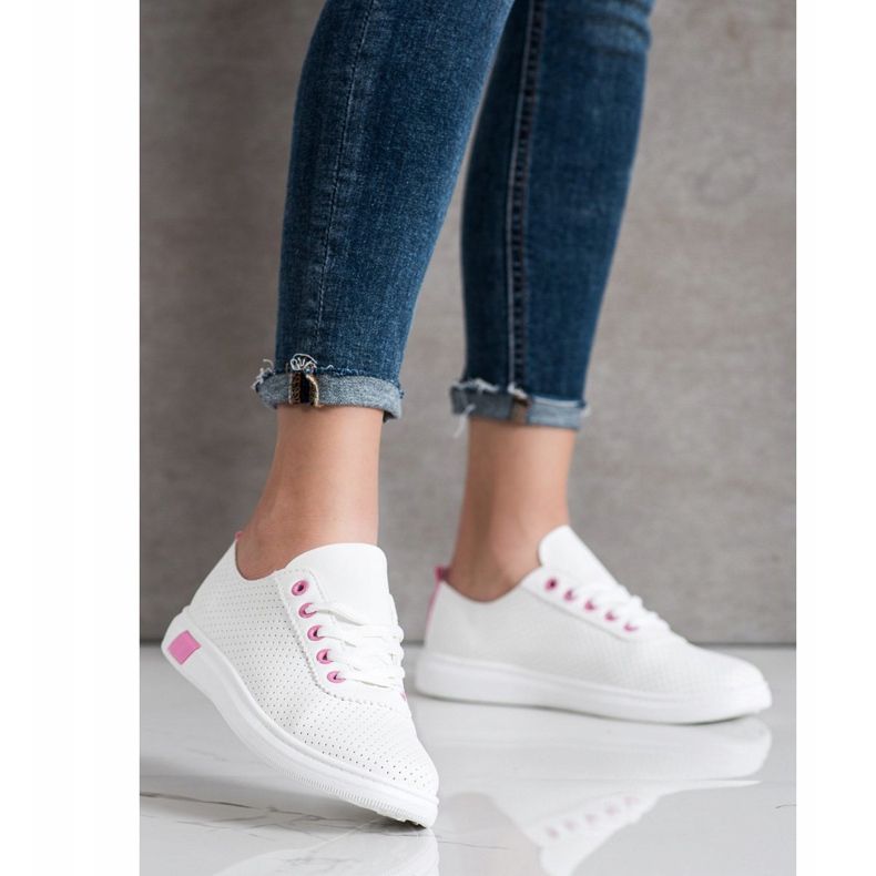 SHELOVET Sneakers traforate bianca 2