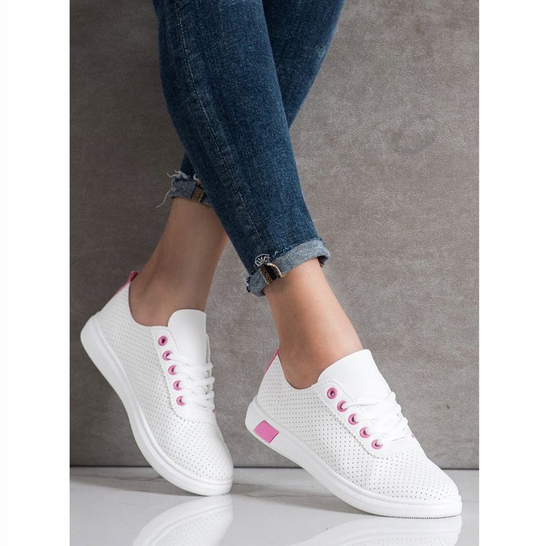 SHELOVET Sneakers traforate bianca 1