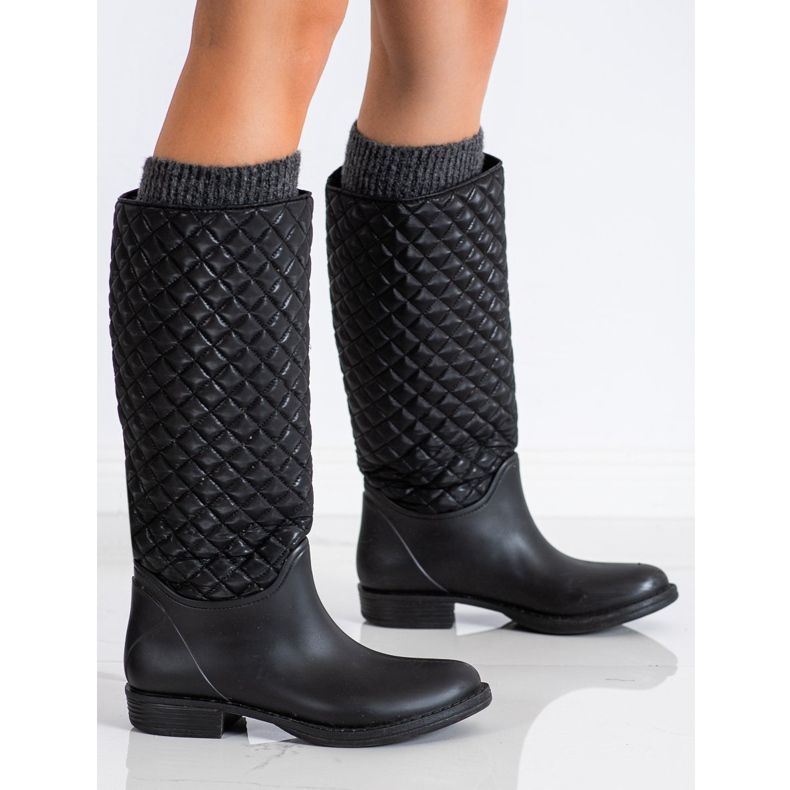 SHELOVET Galosce alte e trapuntate nero KeeShoes