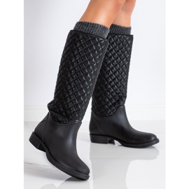 SHELOVET Galosce alte e trapuntate nero 2