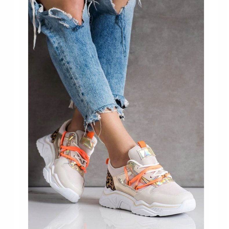SHELOVET Sneakers con stampa leopardata marrone 1