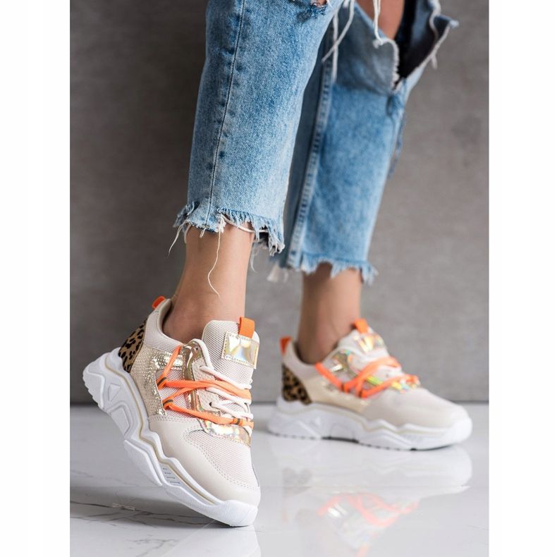 SHELOVET Sneakers con stampa leopardata marrone 2