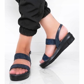 Sandali con zeppa blu navy Sweet Rasp 1