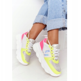 Scarpe sportive da donna sulla piattaforma lu boo white bianco multicolore 2