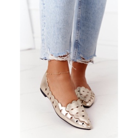Mocassini traforati da donna Lu Boo Golden d'oro 2