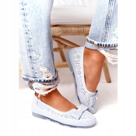 Rio Flore Ballerine Eco-Friendly in Pelle Blu argento 4