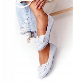 Rio Flore Ballerine Eco-Friendly in Pelle Blu argento 2