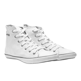 Sneakers bianche alla caviglia da uomo Carlo bianca 1