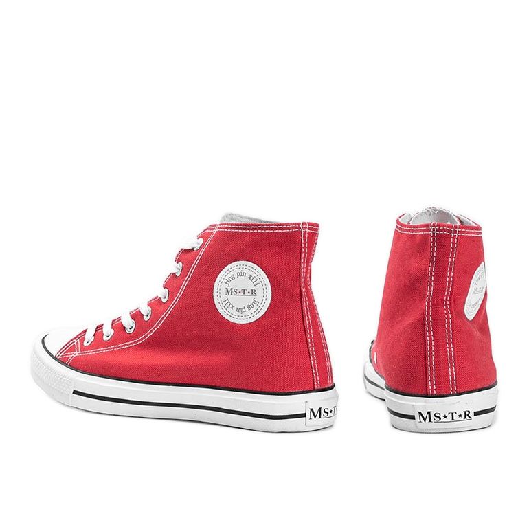 Sneakers rosse da uomo Perry alla caviglia rosso 1