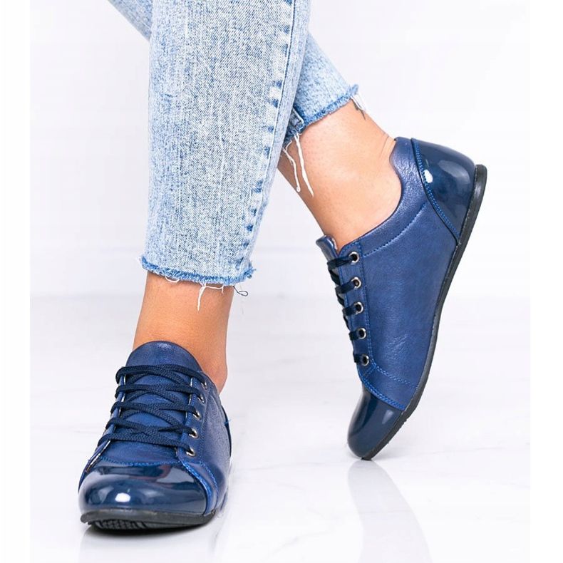 Scarpe blu con punta verniciata di Parady 1