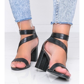 Sandali neri su un palo Silver Dust nero 1