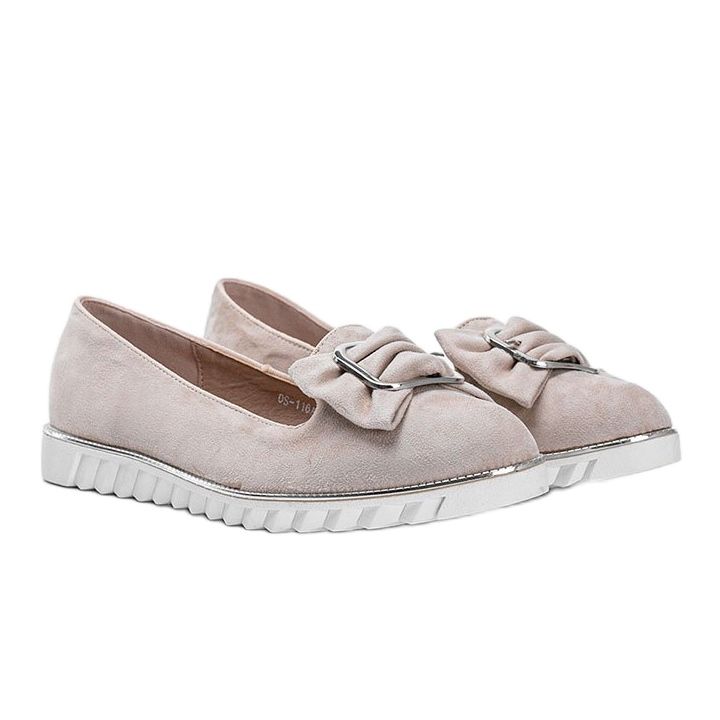 Mocassini beige con fiocco Nausura 1