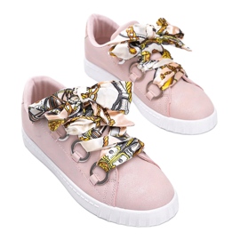 Sneakers rosa con bordatura in raso Kisionis 1