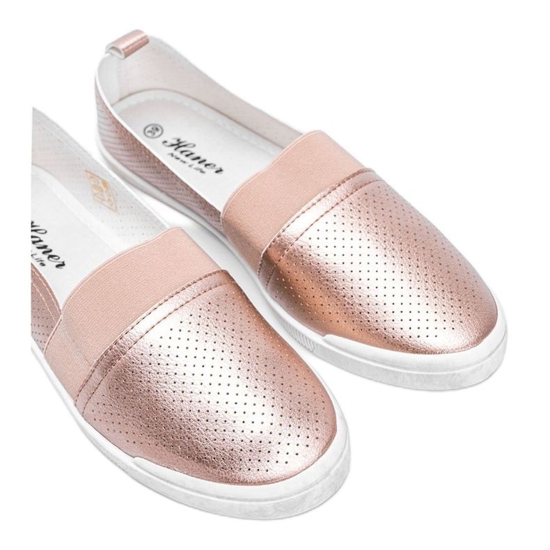 Sneakers slip-on traforate Nassau oro d'oro 1