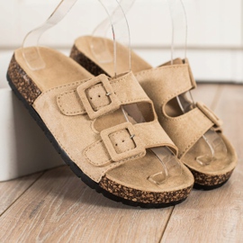 SHELOVET Comode Pantofole Con Fibbie beige 2