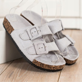 SHELOVET Comode Pantofole Con Fibbie grigio 2
