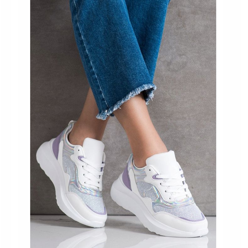 Sweet Shoes Sneakers Con Glitter bianco viola 1