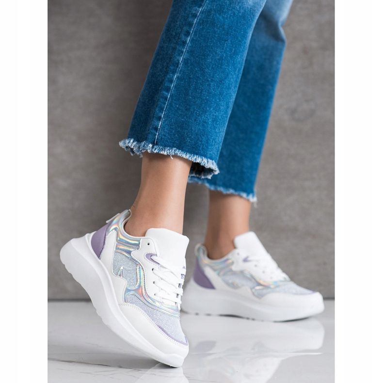 Sweet Shoes Sneakers Con Glitter bianco viola 2