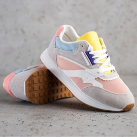 SHELOVET Scarpe sportive colorate rosa multicolore 1