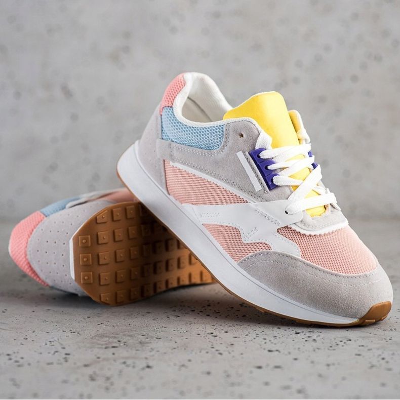 SHELOVET Scarpe sportive colorate rosa multicolore 1