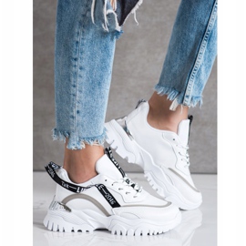 Ideal Shoes Sneakers bianche alla moda bianco 1