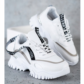 Ideal Shoes Sneakers bianche alla moda bianca 2