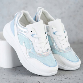Sweet Shoes Sneakers Con Glitter bianco blu 2