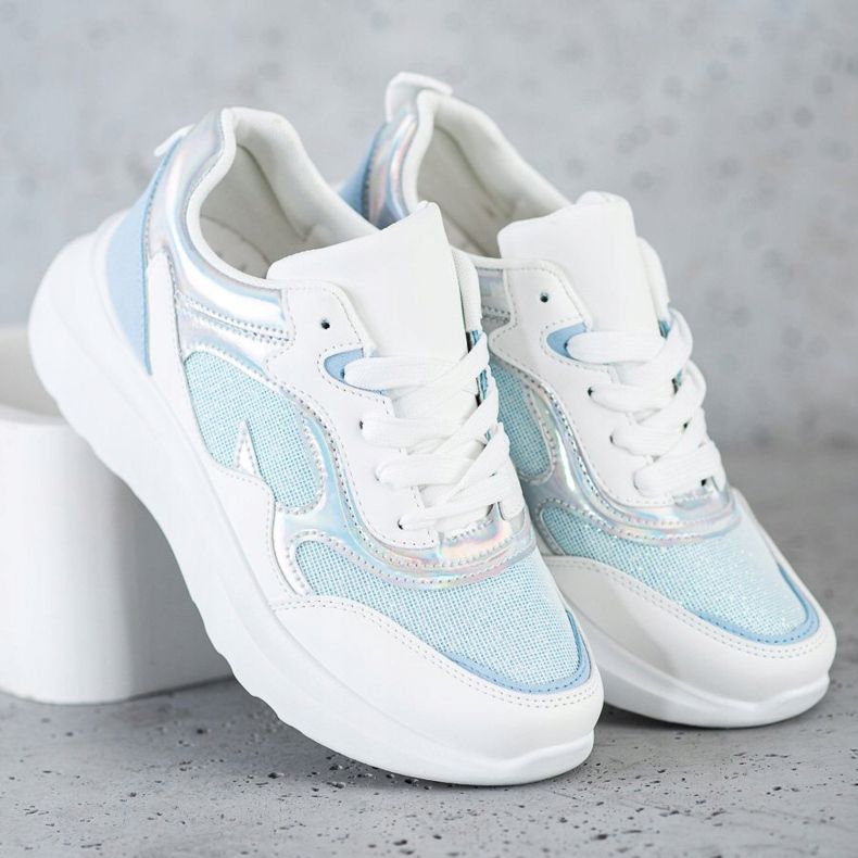 Sweet Shoes Sneakers Con Glitter bianco blu 2